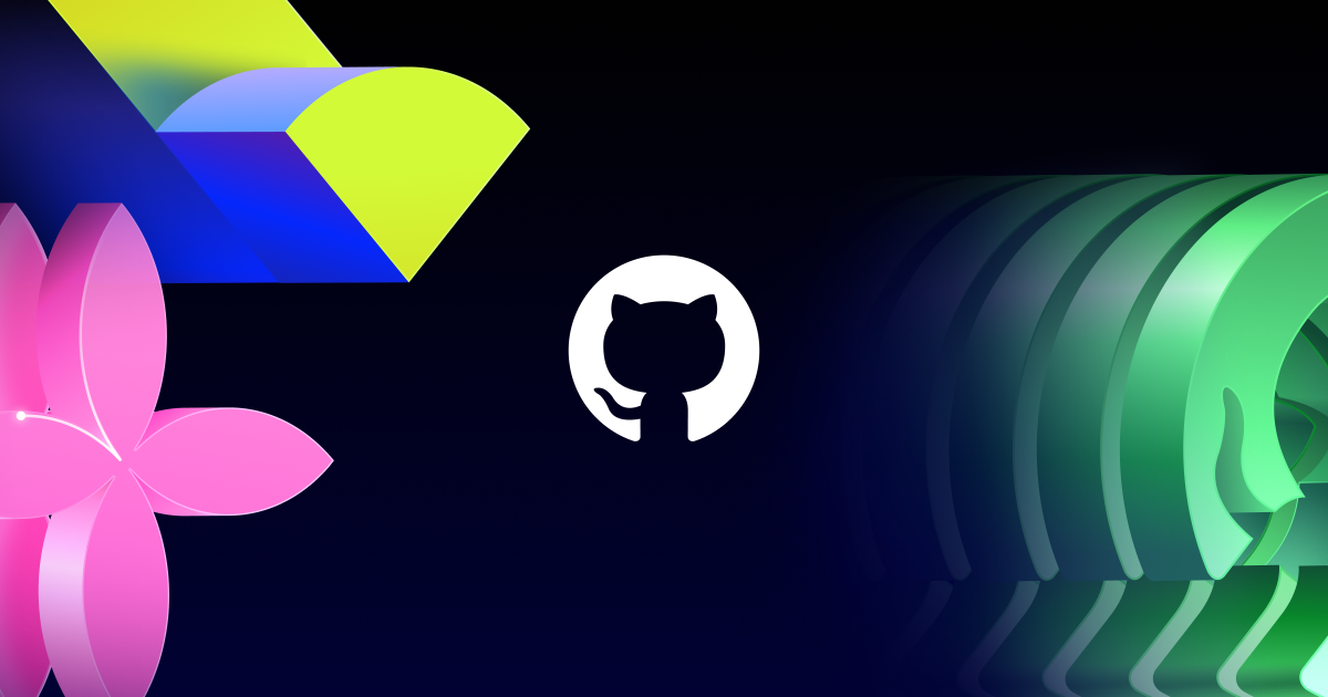 A decorative header image with the GitHub logo in the center.