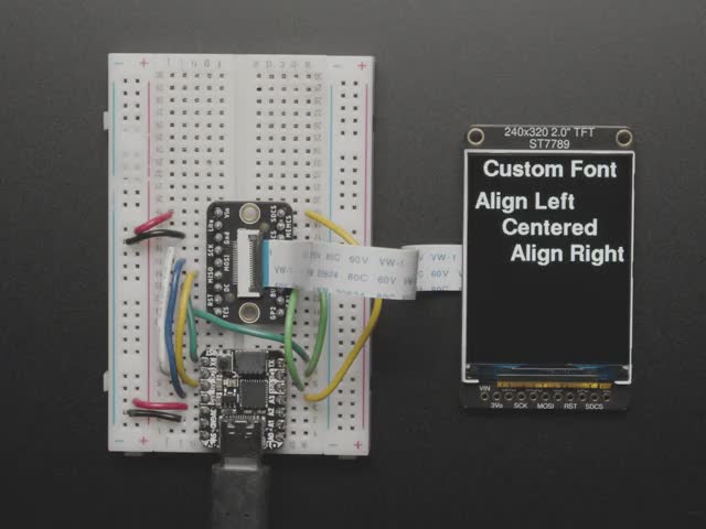2.0" 320x240 Color IPS TFT Display with microSD Card Breakout - ST7789 EYESPI - ST7789 EYESPI - Overhead video of TFT display running boot-up animation.