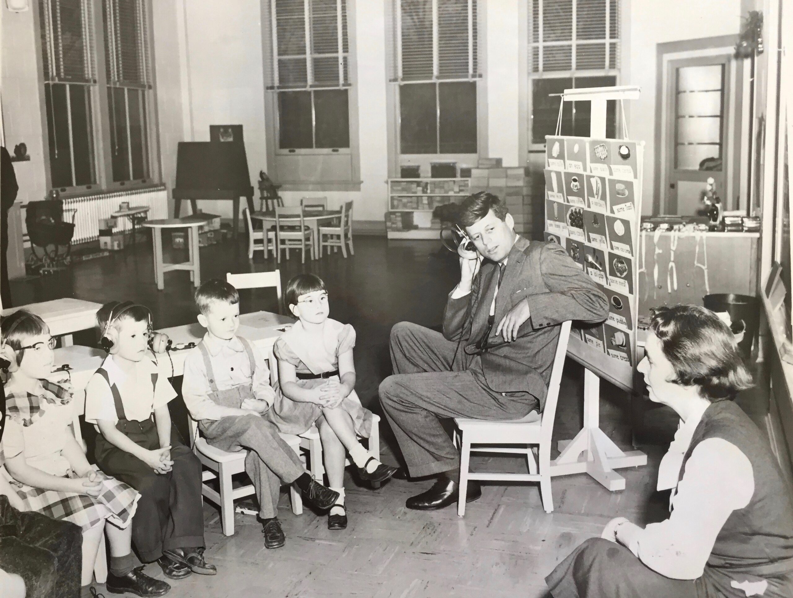 JFK with children