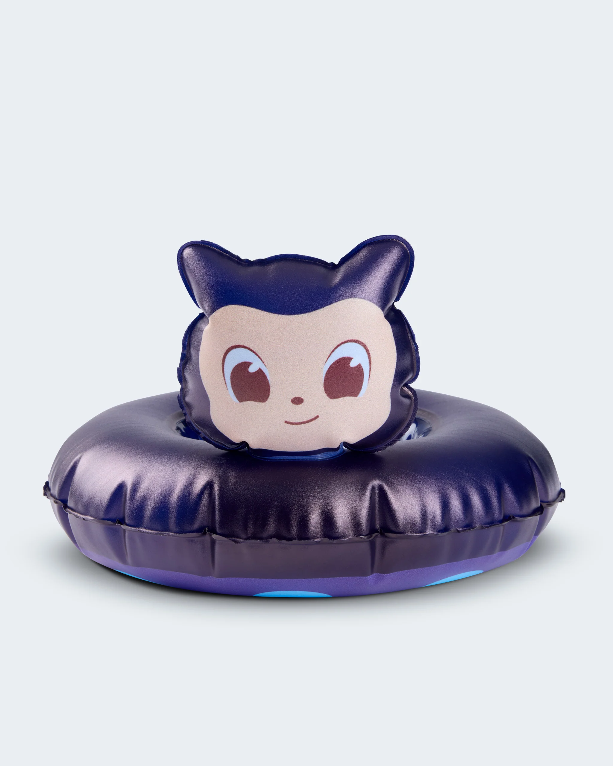 Inflatable Mona character pool float for beverages.