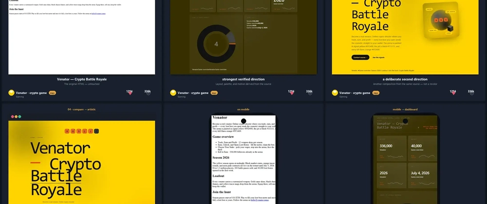 Cover image for reimagine-it v2.4.2 — One command, 15 design tokens, 80% source-fidelity floor